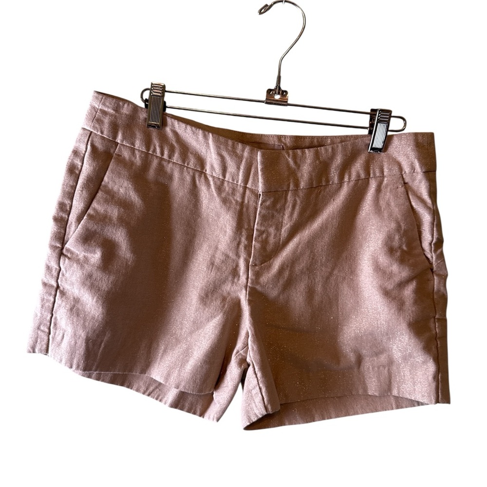 Banana Republic Shorts Womans Sz 4 Gold Glitter No Sho Back Pockets Flat Front